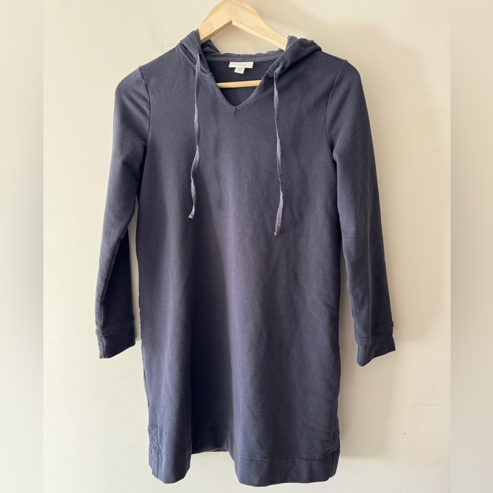 J. Jill Blue Pima Cotton Pure Harmony Hooded Dress Tunic
